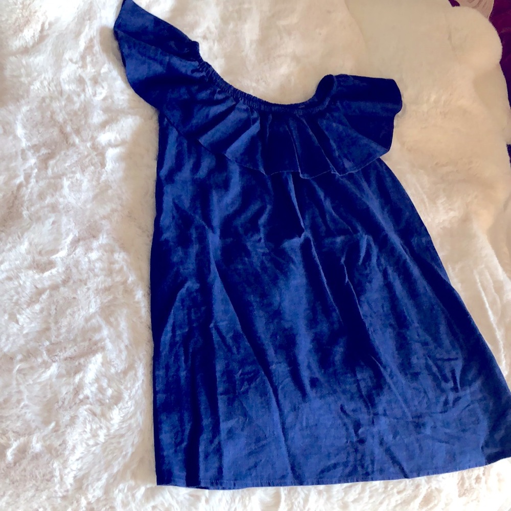 The Impeccable Pig Womens Small Off the Shoulder Royal Blue Short Dress